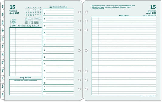 FranklinCovey - Original Two Page Per Day Ring-Bound Planner (Monarch, Apr 2025 - Mar 2026)
