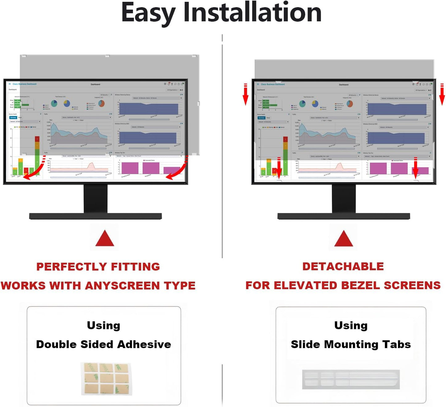 23.8 Inch Computer Privacy Screen Shield [2 Pack] for 16:9 Widescreen Desktop Monitor - Anti-Glare Blue Light Privacy Filter and Anti Spy Privacy Screen Protector Film