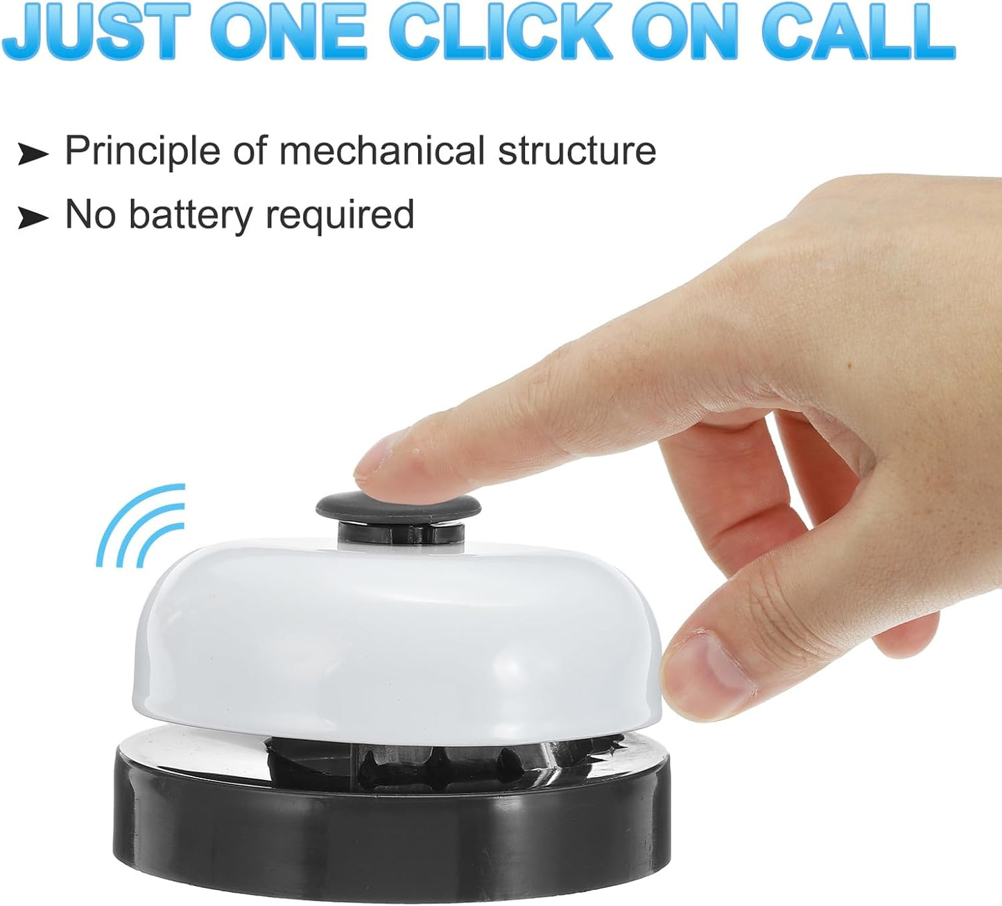 PATIKIL 4 Pcs Desk Call Bell 2.5" Dia with Metal Anti-Rust Construction Black/White