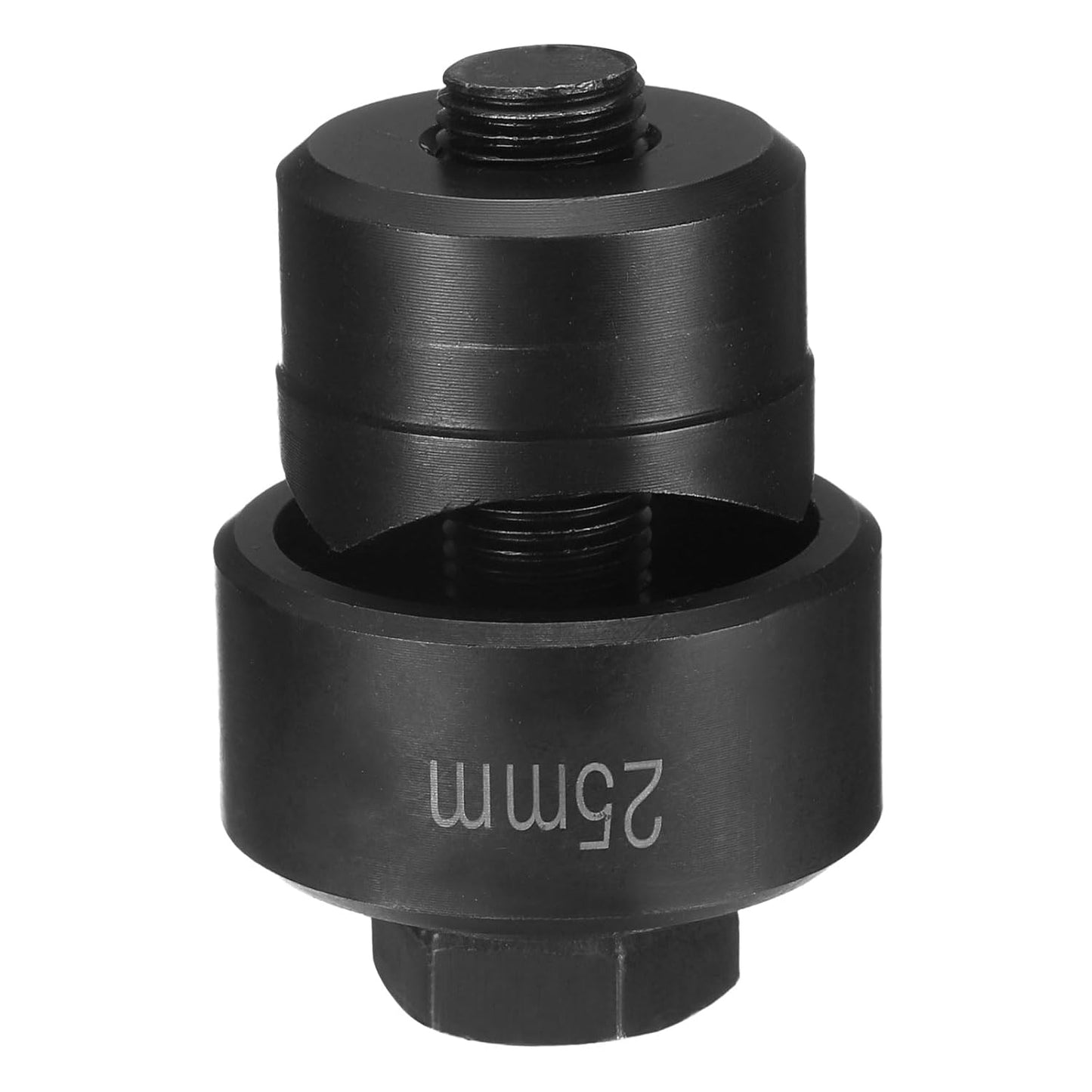 HARFINGTON Sheet Metal Punch Hole Punch 25mm Bearing Steel Precise Cutting Manual Knockout Kit with External Hex Shank for Metal Steel Plate Sink Stainless Steel, Black