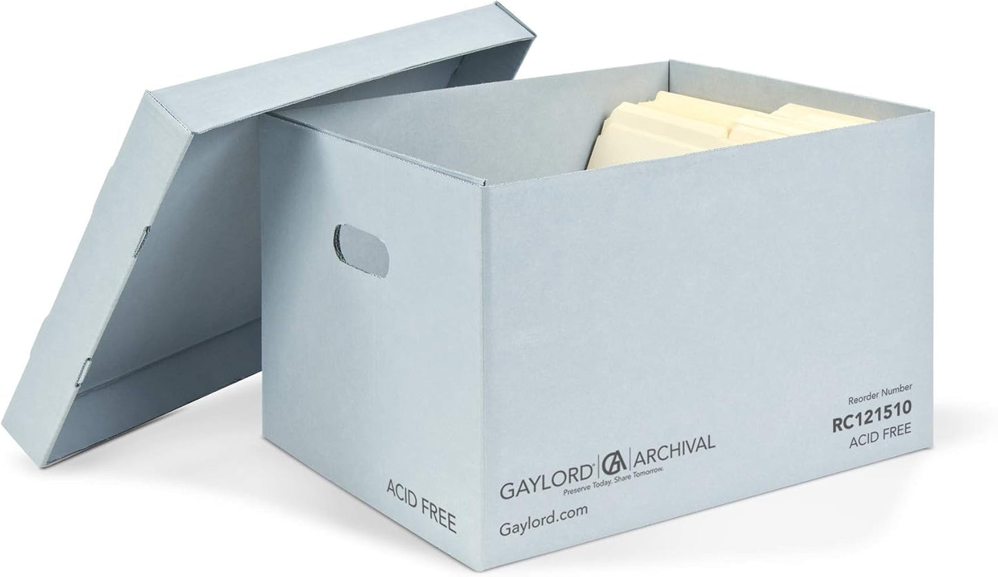 Gaylord Archival Blue Record Storage Carton 12W x 15L x 10" H (Single Box)