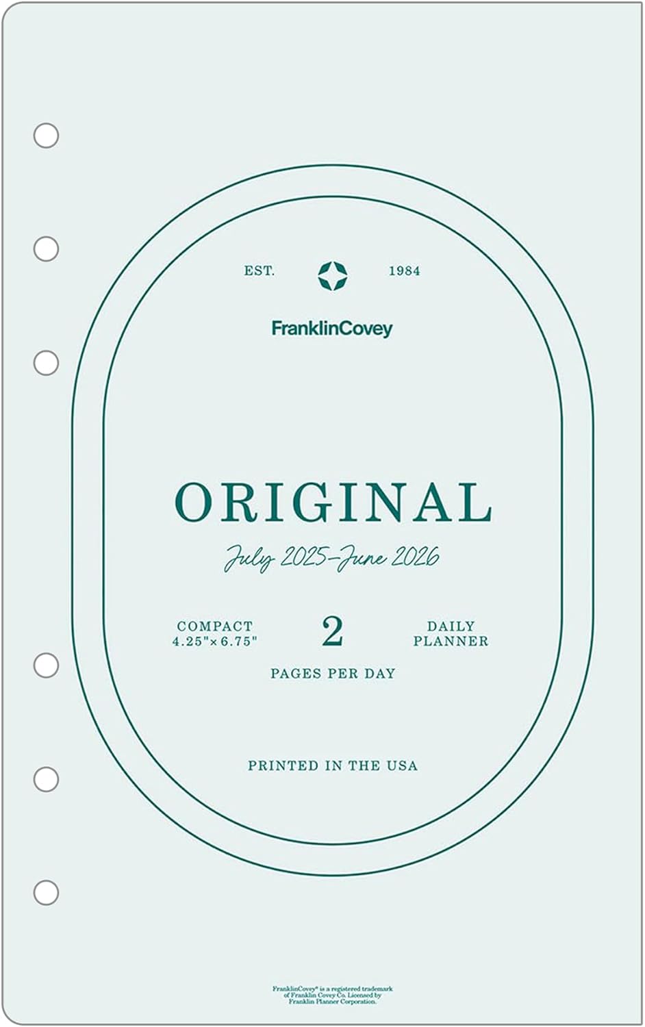 FranklinCovey - Original Two Page Per Day Ring-Bound Planner (Compact, Jul 2025 - Jun 2026)