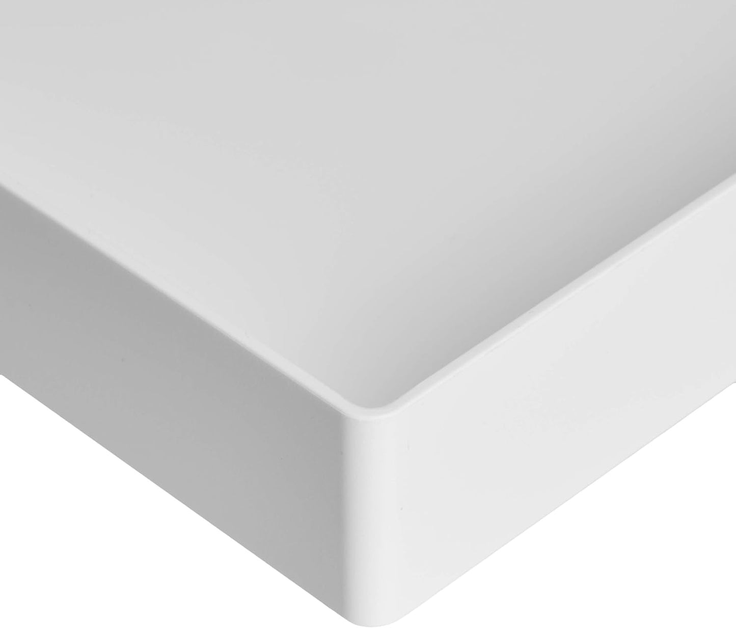 Amazon Basics Rectangular Plastic Desk Organizer, letter size Tray, 2-Pack, 13 x 9.7 x 2.2 inches, White