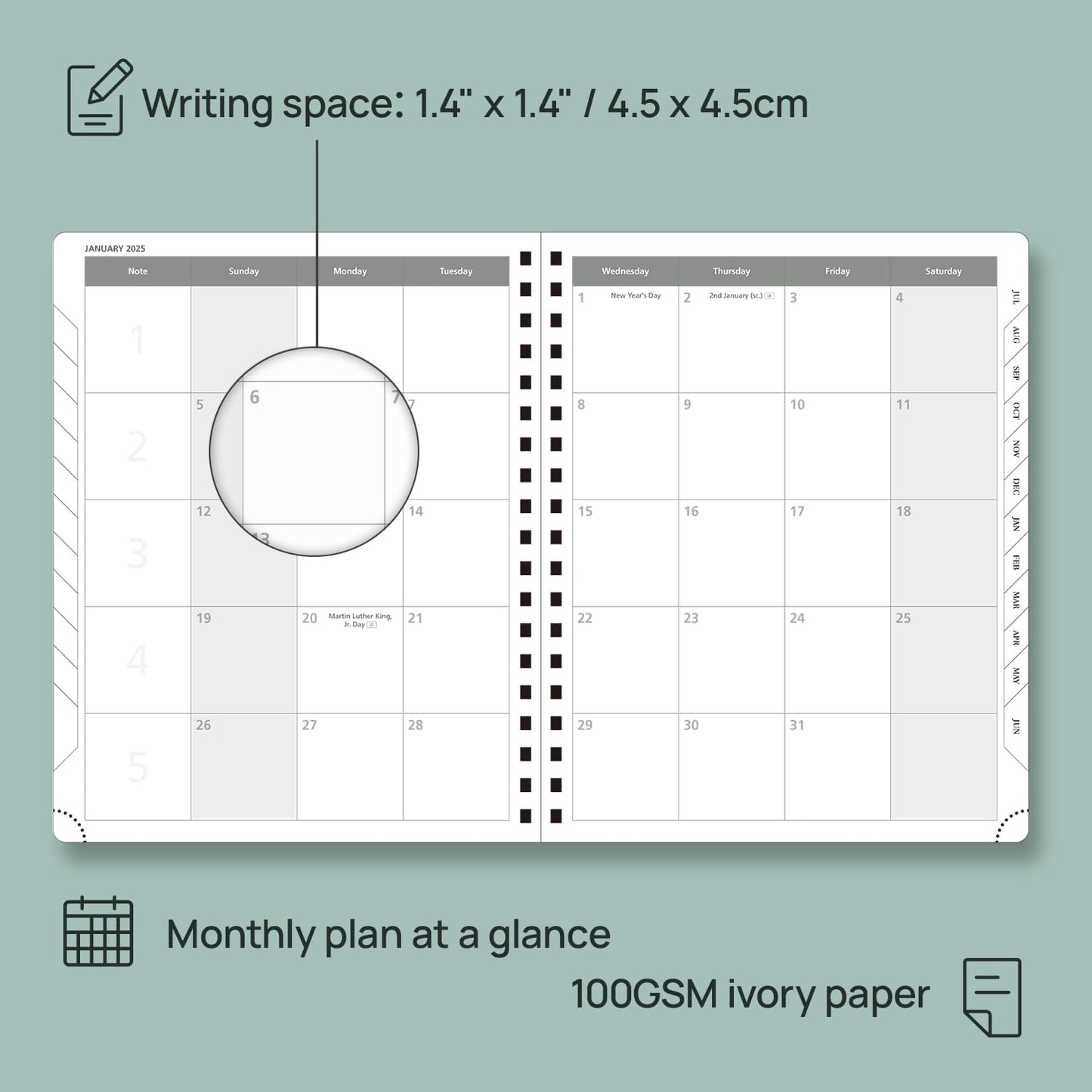 POPRUN Academic Planner 2025-2026 (July 2025-June 2026), Daily Weekly and Monthly Appointment Book (Wirebound Hard Cover - 10'' x 8'') with Hourly Time Slots, Tabs, 100 GSM - Light Yellow