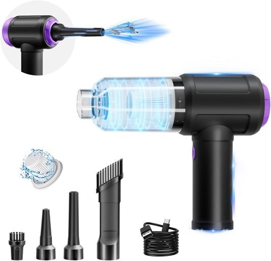 14500PA Computer Vacuum Cleaner Keyboard Cleaner Compressed Air Duster - Cordless Handheld Mini Vacuum for PC/Laptop Cleaning - Portable Air Duster for Car/Home/Office