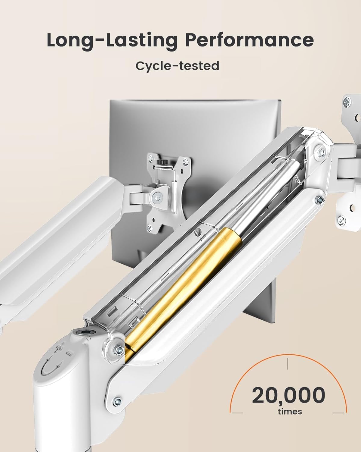 ErGear Dual Monitor Stand up to 32 inches Screen, Load-Bearing Max 22 lbs Each Arm, Adjustable Dual Monitor Mount, Sturdy Steel vesa Monitor Mount with Stable VESA 75x75 100x100mm-White