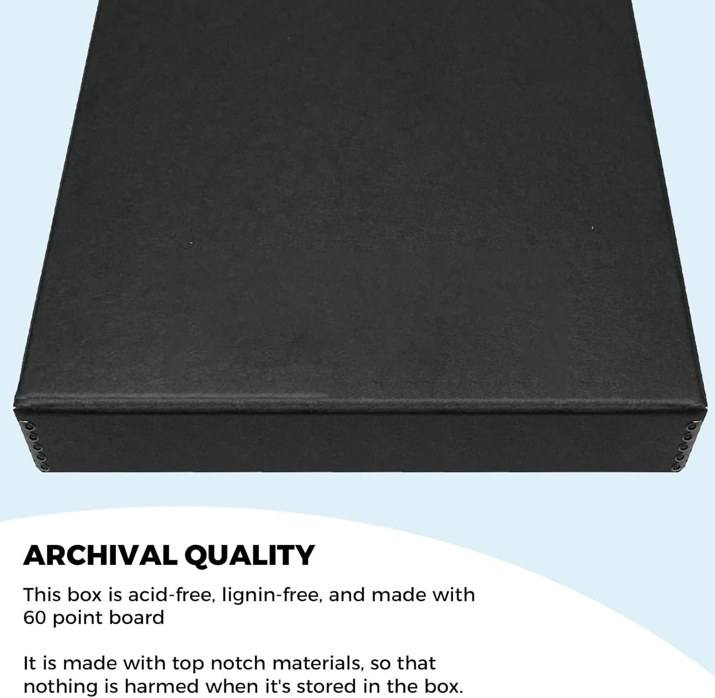 Golden State Art, Archival Folio Storage Box 11x14, Clamshell Design with Metal Edge, Preserve and Store Photos Documents Cards Prints Arts Crafts DIY, Black, Pack of 2