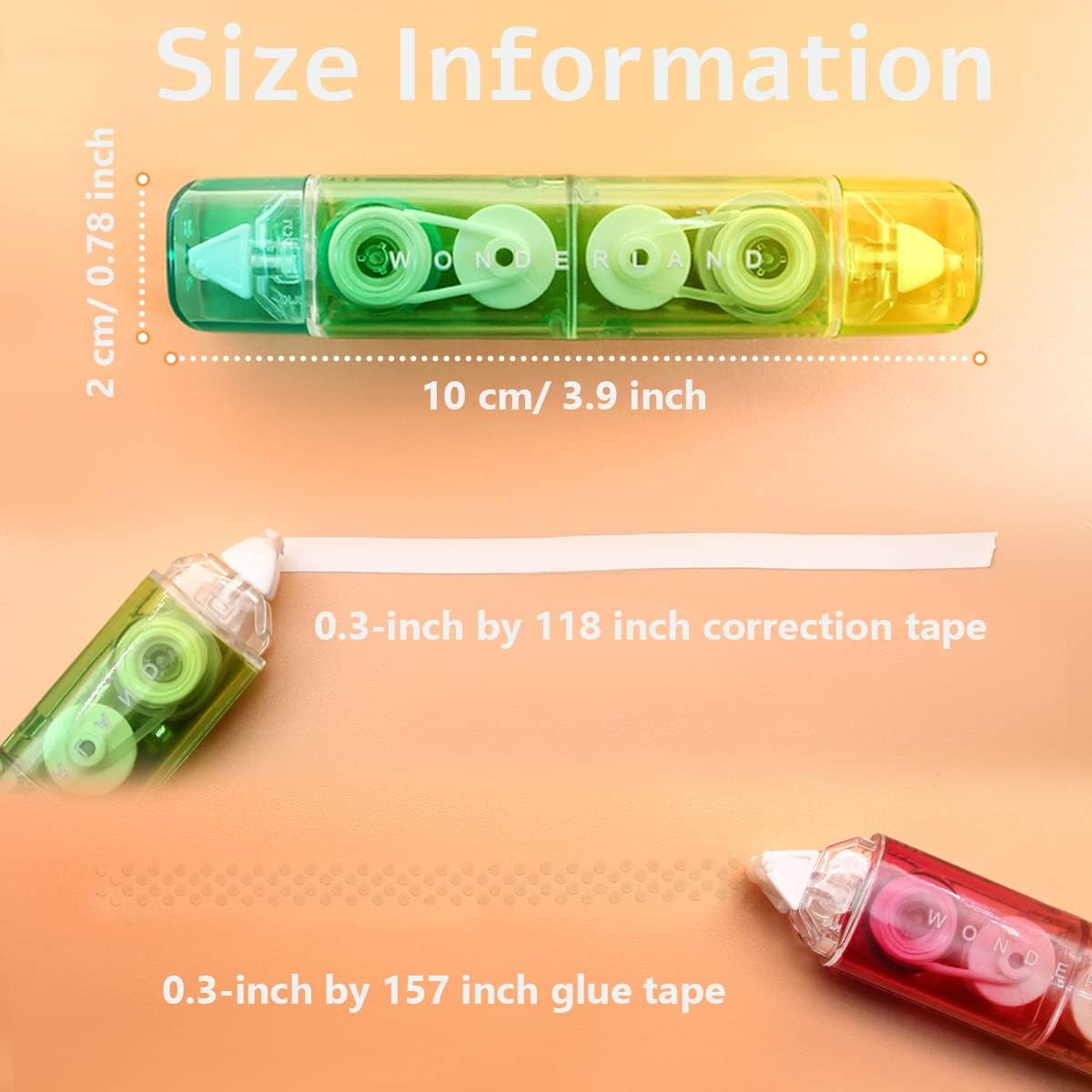 Benvo Correction Tape Quick Dry and 2 Sided Sticky Tape Runner Easy to Use Applicator for Instant Corrections Back to School, Office and Scrapbook Planner Supplies