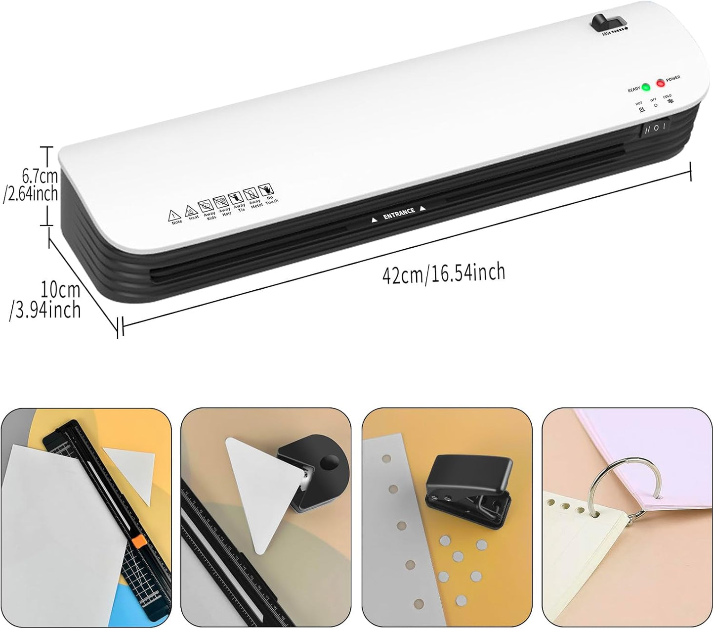 13 Inch Laminator Machine for Documents and Photos, 6 in1 A3/A4 Thermal Laminator Machine with Never Jam Technology, 15 Laminating Sheets, Use for Home Office School or Business