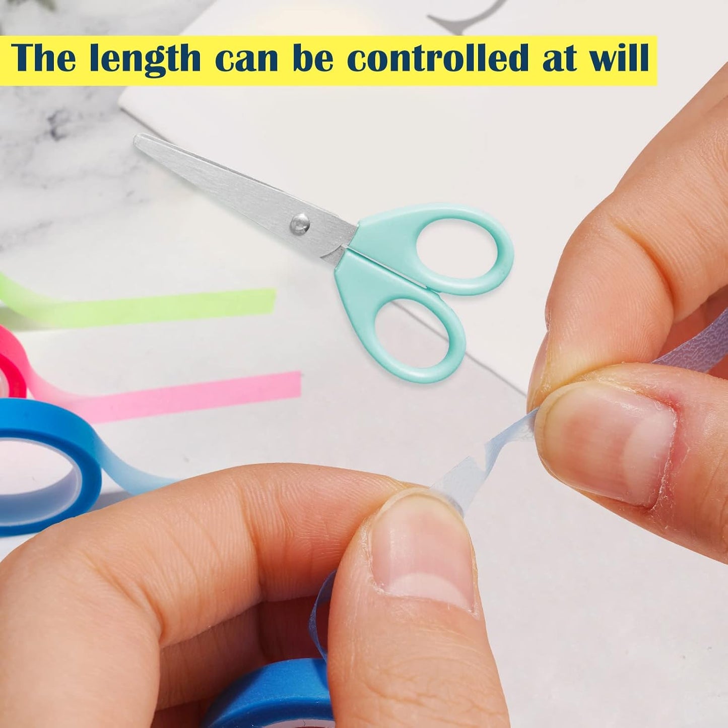 NEWEST 10 Rolls Highlighter Tapes, Clear Color Tape Removable Marking Sticker for Reading Class, 16 ft Per Roll