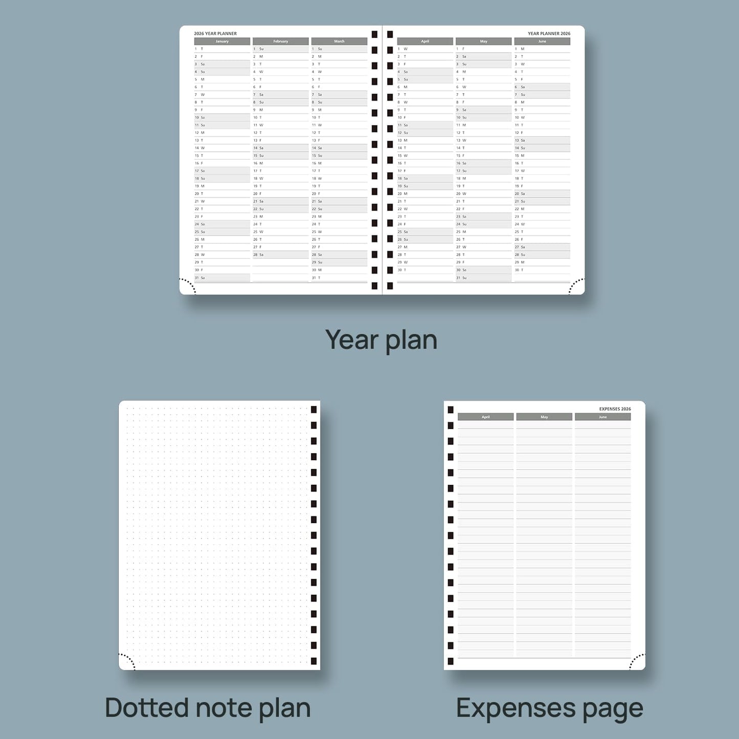 POPRUN 2026 Planner (Medium - 6.5'' x 8.5'') with Hourly Schedule, Vertical Layout - 2026 Weekly Calendar (Jan. 2026 - Dec.2026) for Time Management, Monthly Tabs, Spiral Bound, Soft Cover - Brown