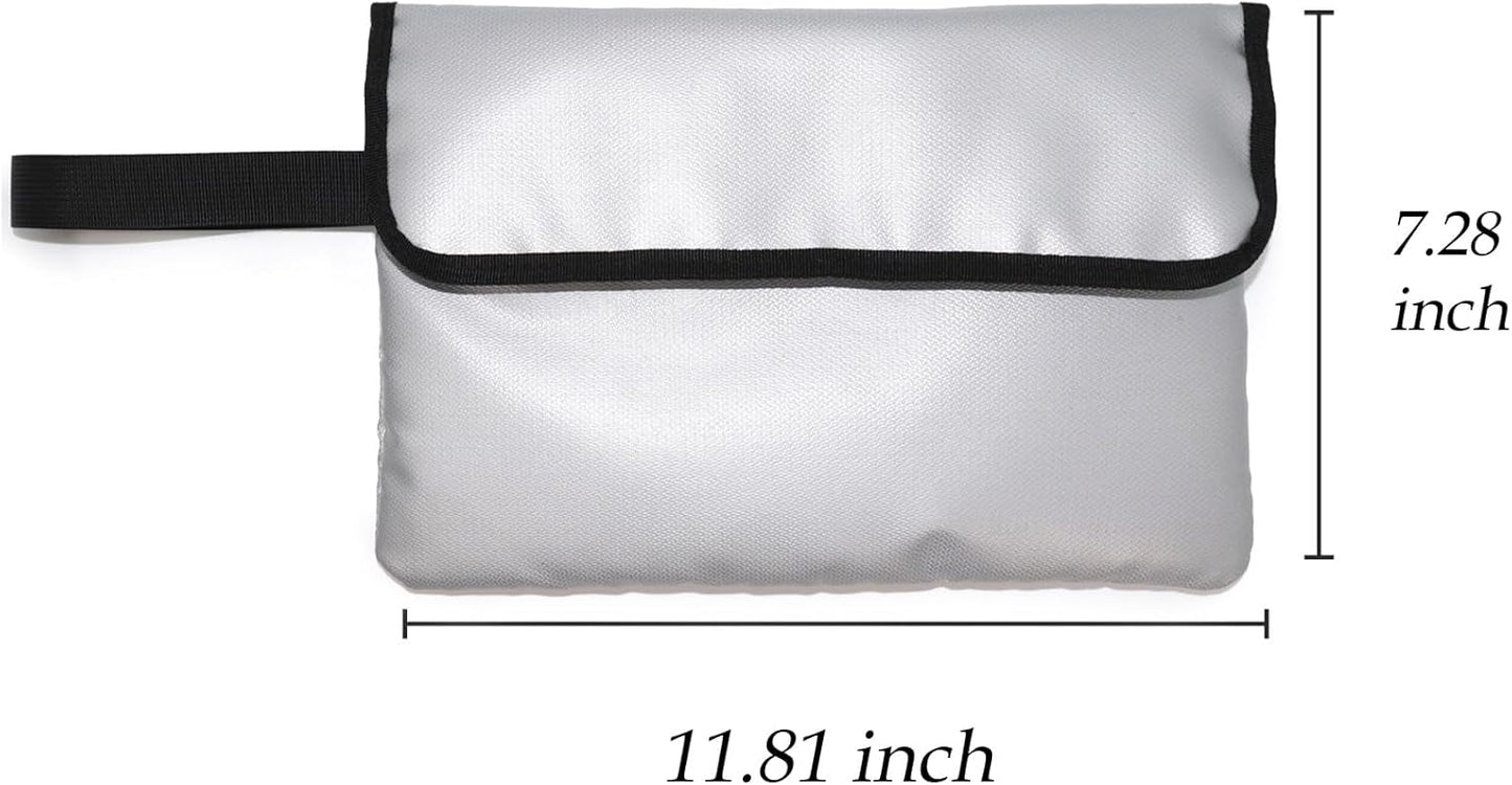 GETGEAR Fireproof Document Bag, Fire and Water resistant Safe Protects legal documents, contract, Birth Certificates, Cash and other Valuables, handle for easy carrying (Small)