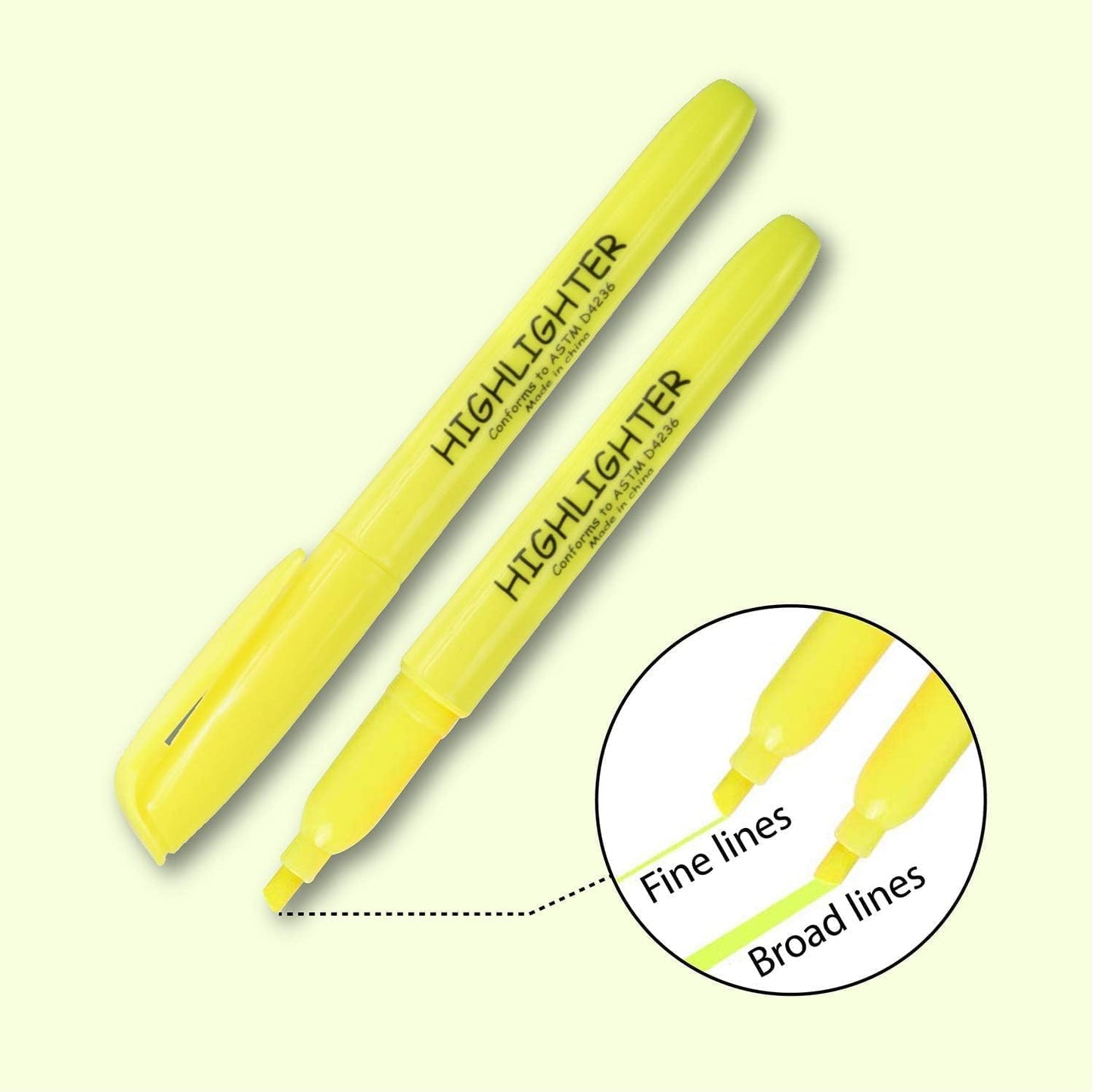 Trail maker 100 Packs of Bulk Yellow Highlighters in Bulk | Bright Wholesale Highlighters for Classrooms, School Kids, Teachers, Office Supplies