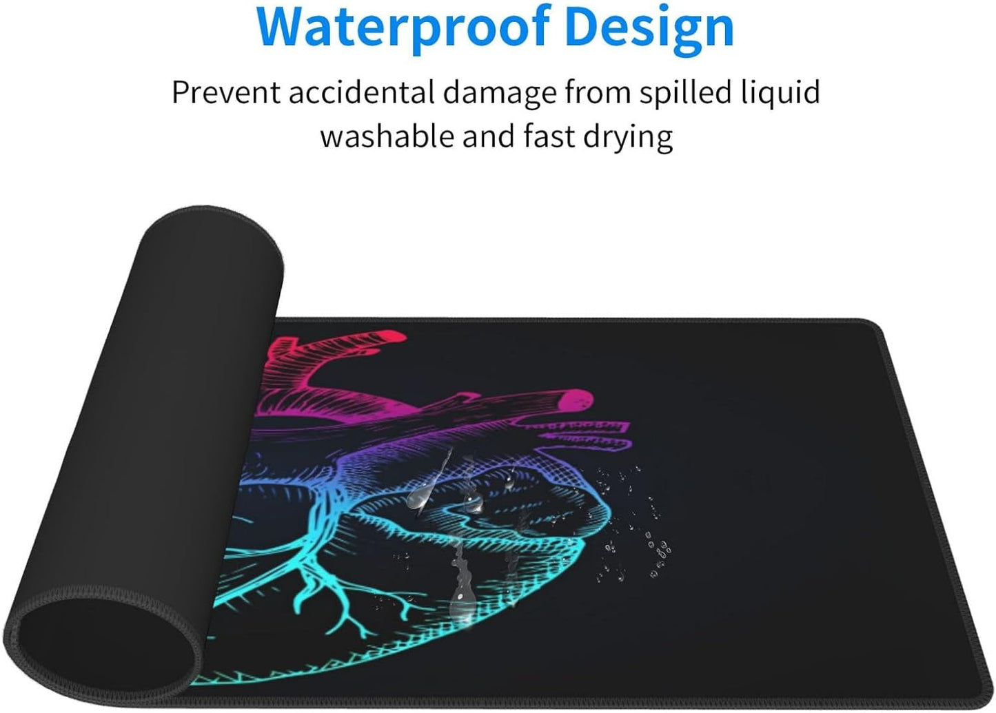 Anatomical Heart Mouse Pad, Medical Large Big Gaming Mouse Pad Desk Pad, Mousepad with Non-Slip Rubber Base, Extended XXL Mouse Mat for Computer Laptop Office Accessories