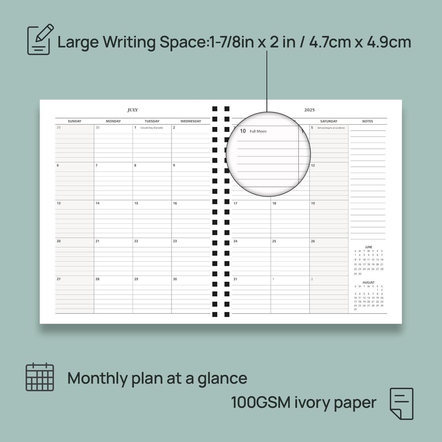 POPRUN Teacher Planner 2025-2026, (Letter Size - 8.5'' x 11'') Academic Lesson Planner (July 2025 - June 2026), with Monthly Tabs, Thick Papers, 2-Sided Pocket, Leather for Teachers, Rose Gold