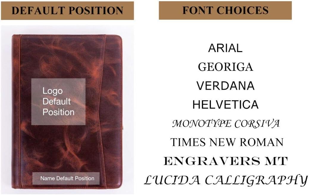 Personalized Leather Portfolio Padfolio for Men, Engraved Gifts for Father's Day for Husband from Wife, Customized Leather Gifts Present for Son/Dad, for Birthday, Oil Wax