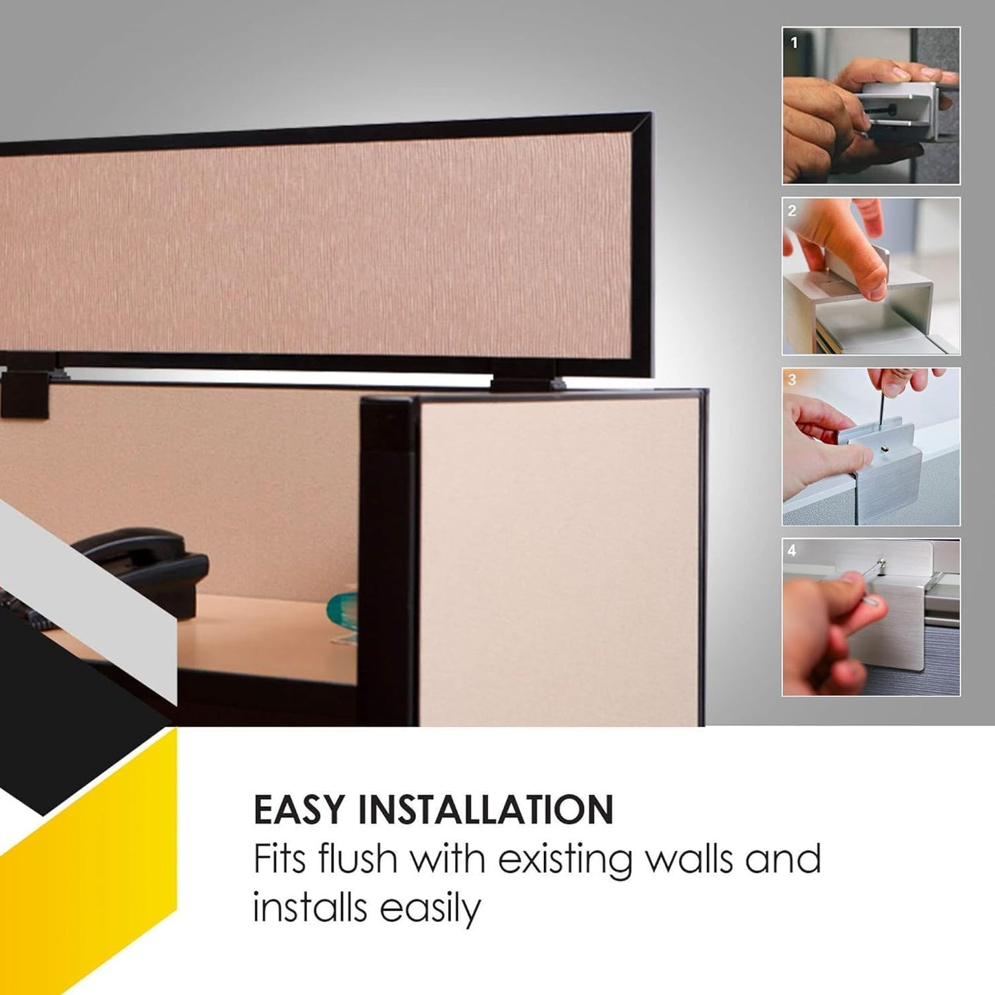 OBEX Acoustical Cubicle Privacy Screen Extender Desk Panel & Office Divider, Add Separation & Block Noise, 24" x 42", Overcast