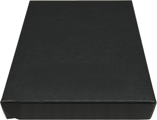 Golden State Art, Archival Folio Storage Box 9x12, Clamshell Design with Metal Edge, Preserve and Store Photos Documents Cards Prints Arts Crafts DIY, Black