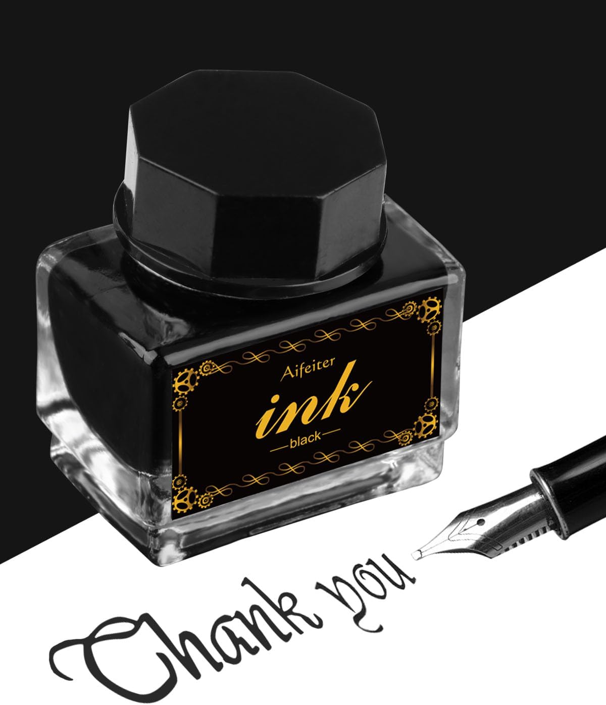 Calligraphy Ink 15 ml Black Ink,Suitable for quill pens Quill dip Pen Calligraphy Pen Drawing Pen,Carbon Free Ink for pens