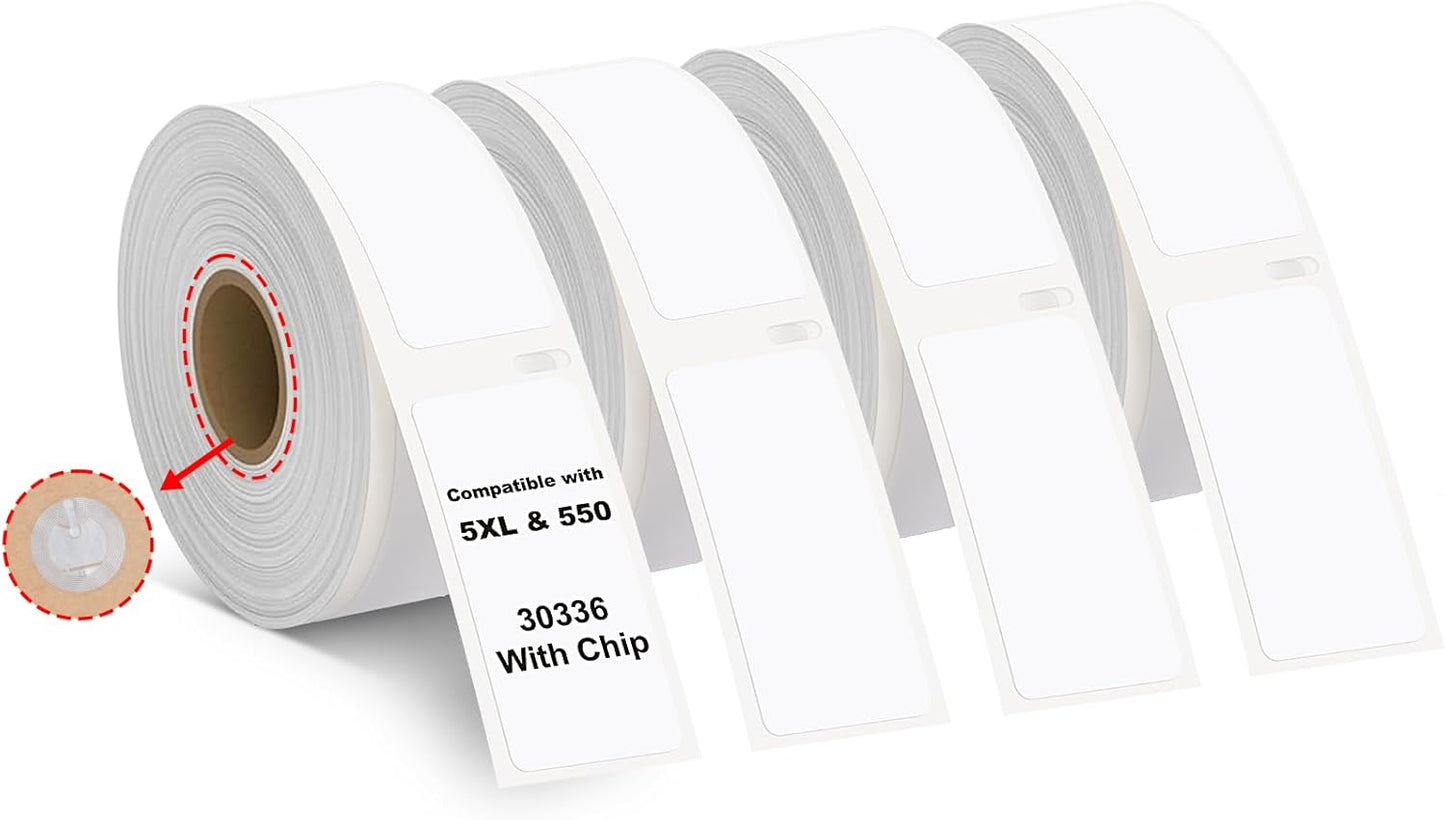 Hehua 1" x 2-1/8" Label Compatible with DYMO Labelwriter 5XL 550 4XL 450 30336 with RFID Chip, FNSKU Barcodes Return Address Labels, 25mm x 54mm, Total 2000 Labels/4 Rolls