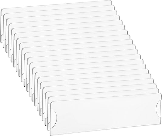 20 Pack Acrylic Wall Name Plate Holder, Clear Acrylic Sign Holder Frame with Adhesive Tapes, Door Plates for Home, Office, Classroom，2x8 Inch