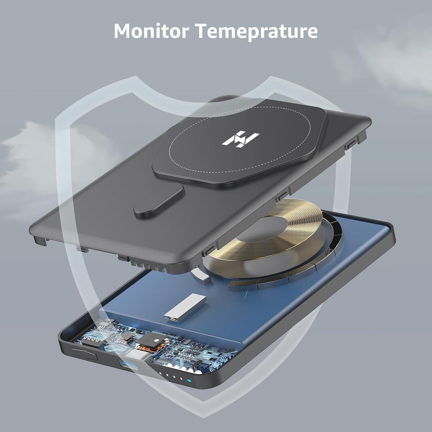 Magnetic Slim Portable Charger, 5000mAh Wireless Power Bank, S05 PD 22.5W Fast Charging USB C Battery Pack Compatible with iPhone 16/15 Series/14/13/12 Series