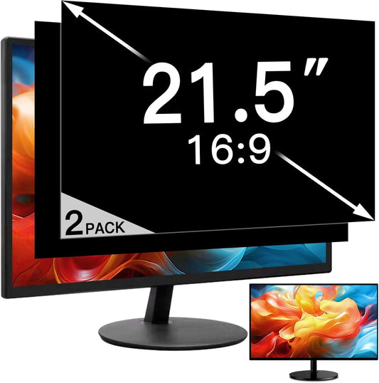 2 Pack 21.5 Inch Privacy Screen for Computer Monitor, Eye Protection Anti Glare Computer Screen Cover, Removable Anti-Scratch Computer Screen Privacy Shield for 21.5'' 16:9 Aspect Ratio Monitors