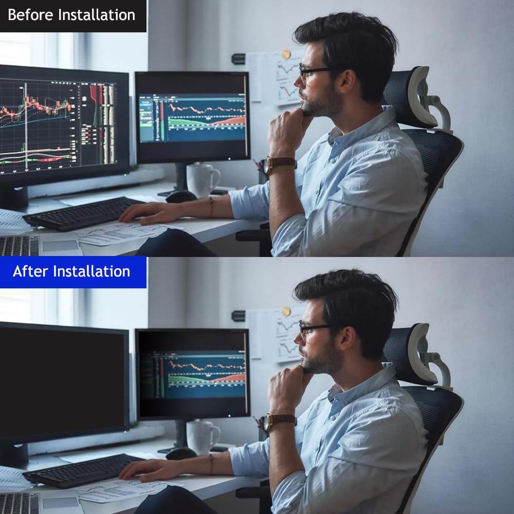 25 Inch - 16:9 Aspect Ratio - Computer Privacy Screen Filter for Widescreen Monitor - Anti-Glare - Anti-Scratch Protector Film - Protects Your Eyes from Harmful Glare and Blue Light