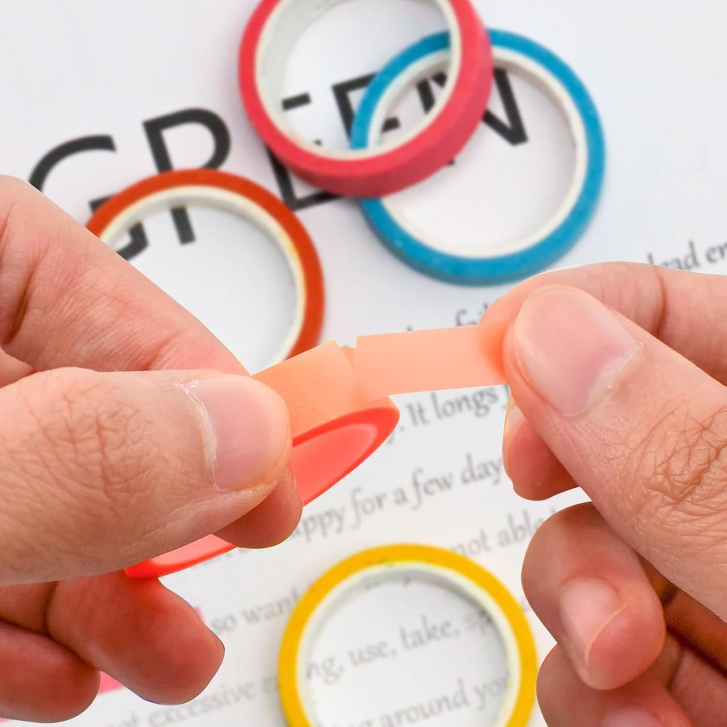 10 Rolls of Color Transparent Tapes,Color Marking Sticker Removable Tags Rainbow Color Handbook Labels,16 Feet Per Roll for Student Teacher Reading,Class Notes,Office Study Supplies