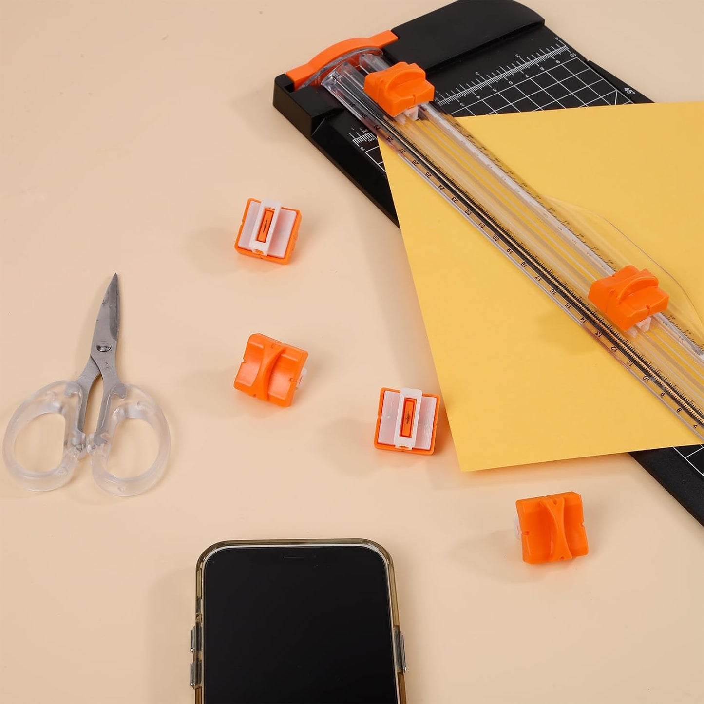 6 Pieces Paper Cutter Replacement Blade Paper Trimmer Replacement Blade Refill with Automatic Security Safeguard- A4 Paper Cutter Blade Refill