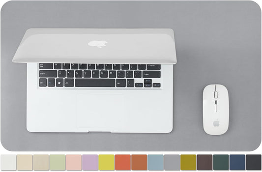 Leather Desk Mat - Small Non-Slip PU Desk Pad for Office and Home - Desk Organization and Accessories - Ideal for Large Mouse Pad and Small Desk Mats on Top of Desks (Dark Gray,23.6"x 13.8")