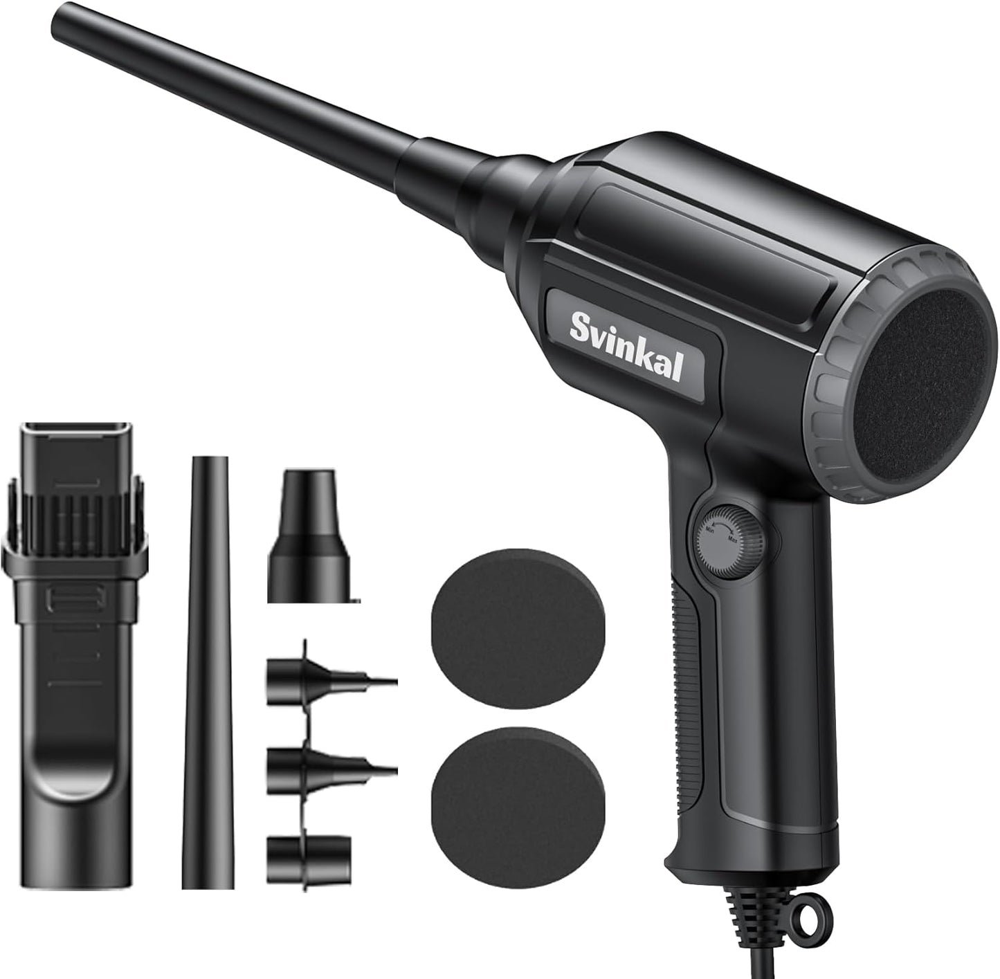 Electric Air Duster, 500W High Power with 40000RPM, Stepless Speed, 6oz Blowing Power, Ideal Canned Air Replacement for Cleaning Keyboards, Electronics, PC, and More