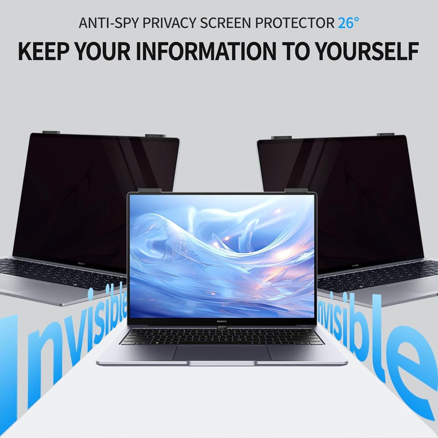 Laptop Privacy Screen 14 inch, 9H Hanging Privacy Screen for Laptop for 16:9, Acrylic HD Eye Protection Anti Glare Blue Light Laptop Screen Privacy Filter