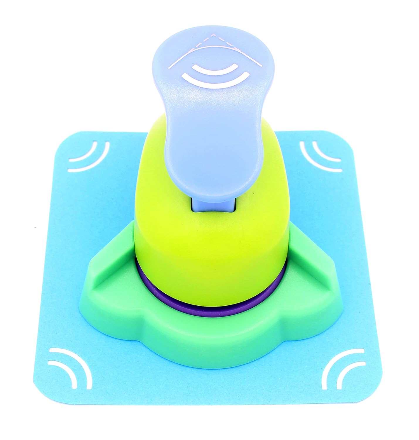 Hollow Right-Angle Embossing Punch - Handmade Scrapbooking Craft Lever Corner Punch (Double Rainbow)