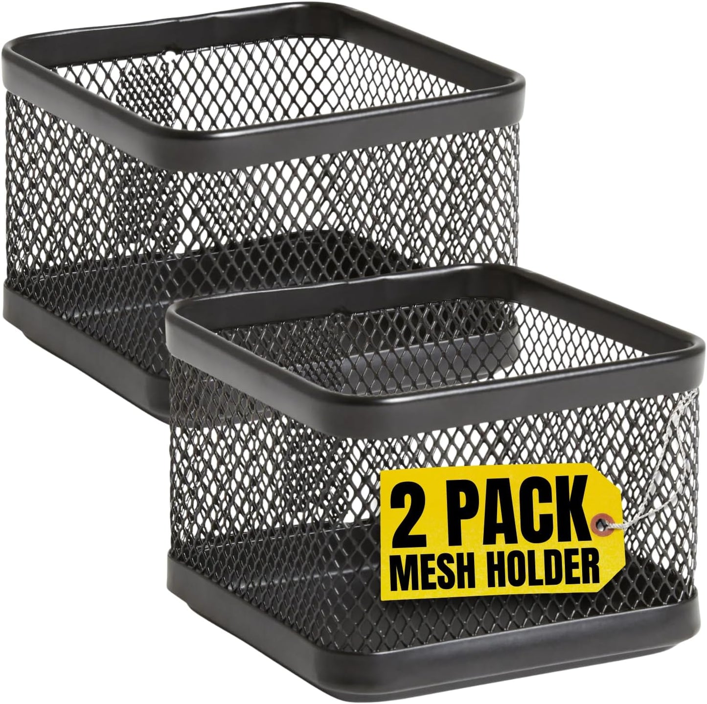 1InTheOffice Mesh Paperclip Holder For desk, Paperclip Holder Desk Accessories Holder(2 Pack)