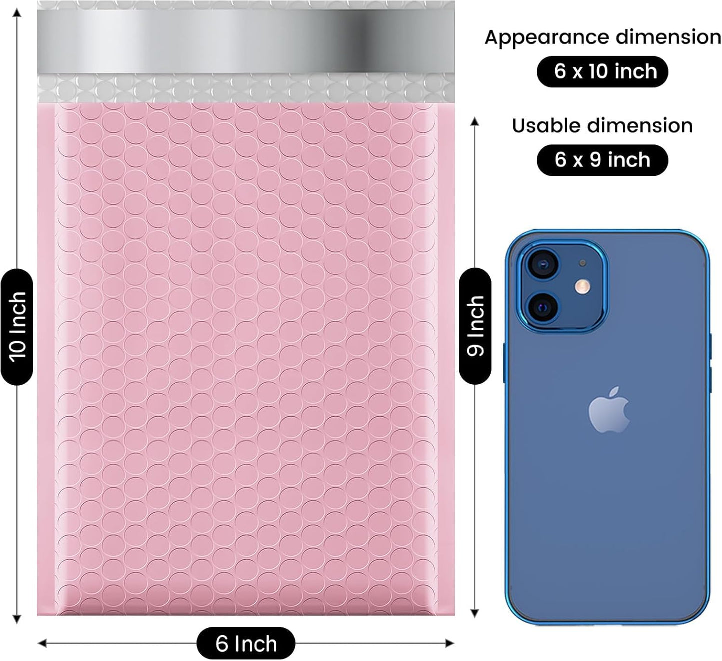 Fuxury 500 Pack Light Pink Bubble Mailers 8.5x12" Medium Opaque Bubble Envelopes Strong Adhesion Bubble Mailer Thick Padded Envelopes Mailers for Small Business Mailing Books Clothes Makeup Supplies