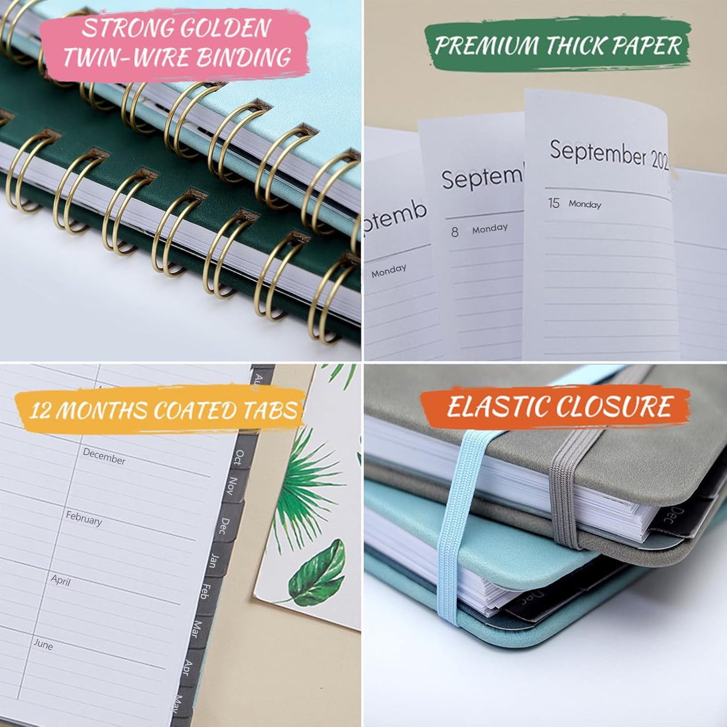 Academic Planner 2025-2026, Weekly and Monthly Calendar Planner, July 2025 - June 2026, 6.4" x 8.5", Faux Leather Cover Yearly Teacher Student Planning Agenda Book with Tabs, Pocket, Notes(Black)