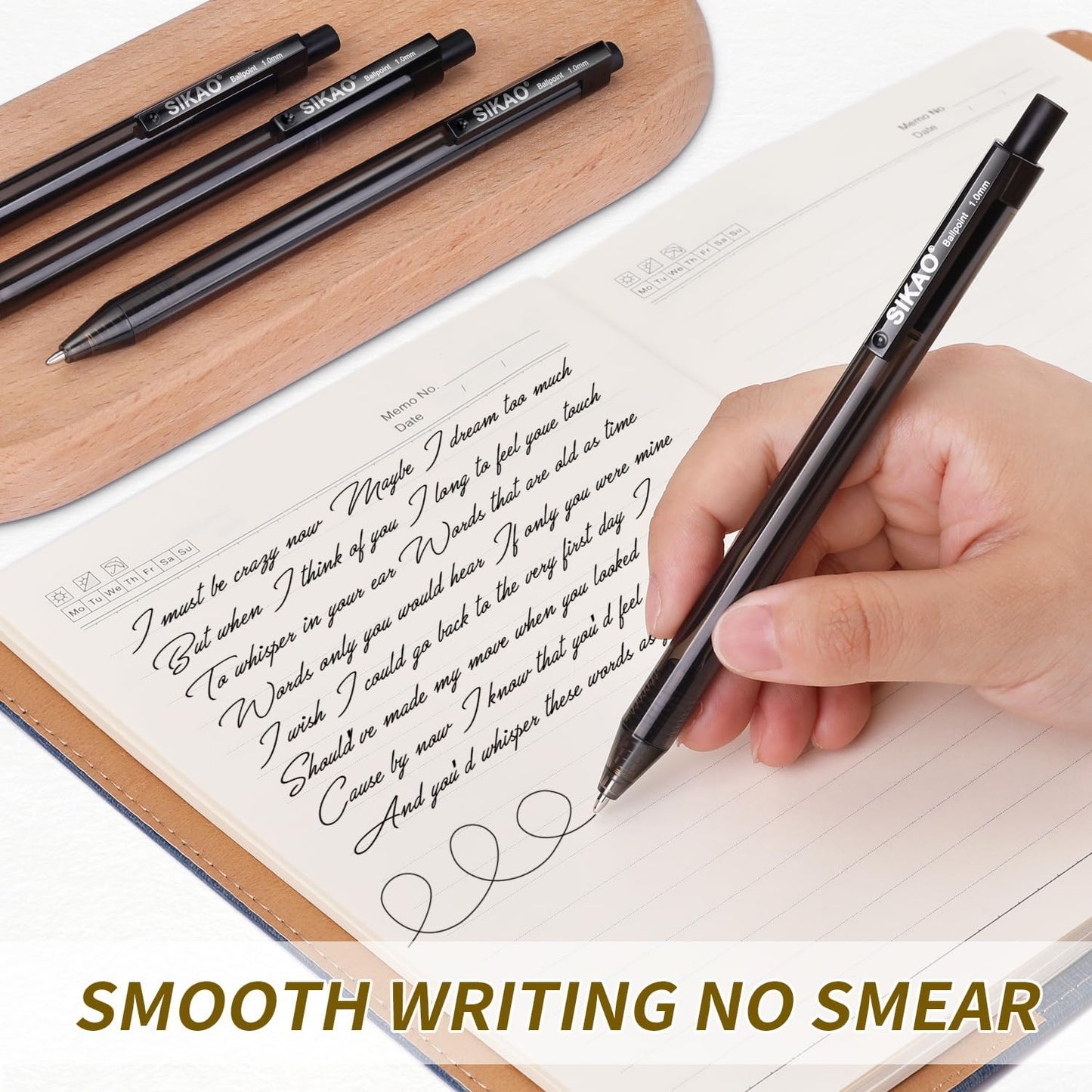 Pens Bulk, Black Pens, 60Pack Ballpoint Pens for Smooth Writing Pens No Smear, Black Ink Pens Medium Point 1.0mm, Retractable Pens, Click Pens, Ball Point Pens, Server Pens, School Office Supplies