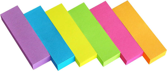 Eastern Wolf 30 Pads 0.5x1.8 Sticky Notes Flags Tabs Page Markers 6 Bright Color Sticky Index Tabs Page Flags 80 Sheet/Pad