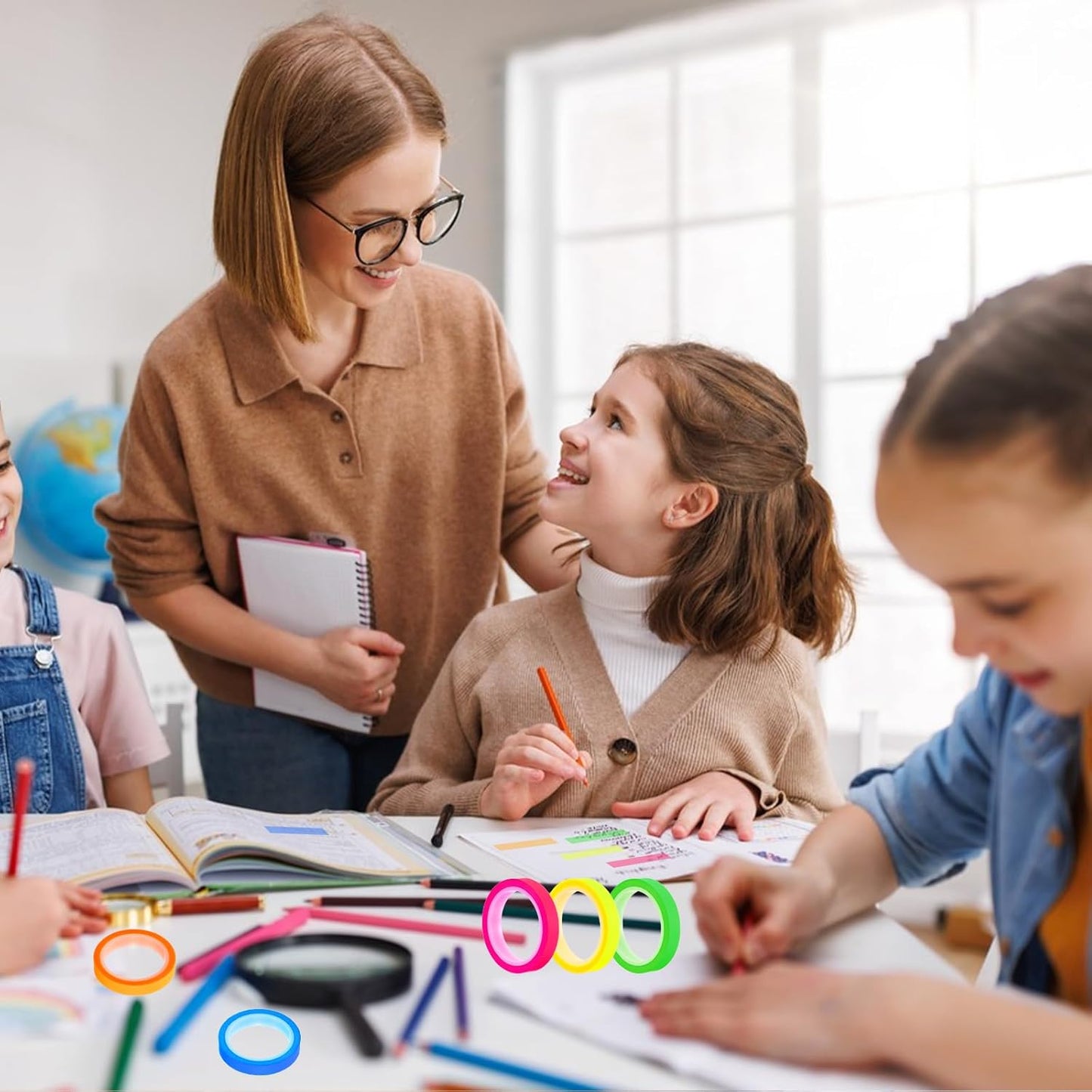 10 Rolls Highlight Tape,Highlighter Tape Removable,0.24 in x 16 ft,Sticky Highlighter Strips,Study Supplies or Book Annotation Supplies for Students,Teachers,Reading,Home,Office