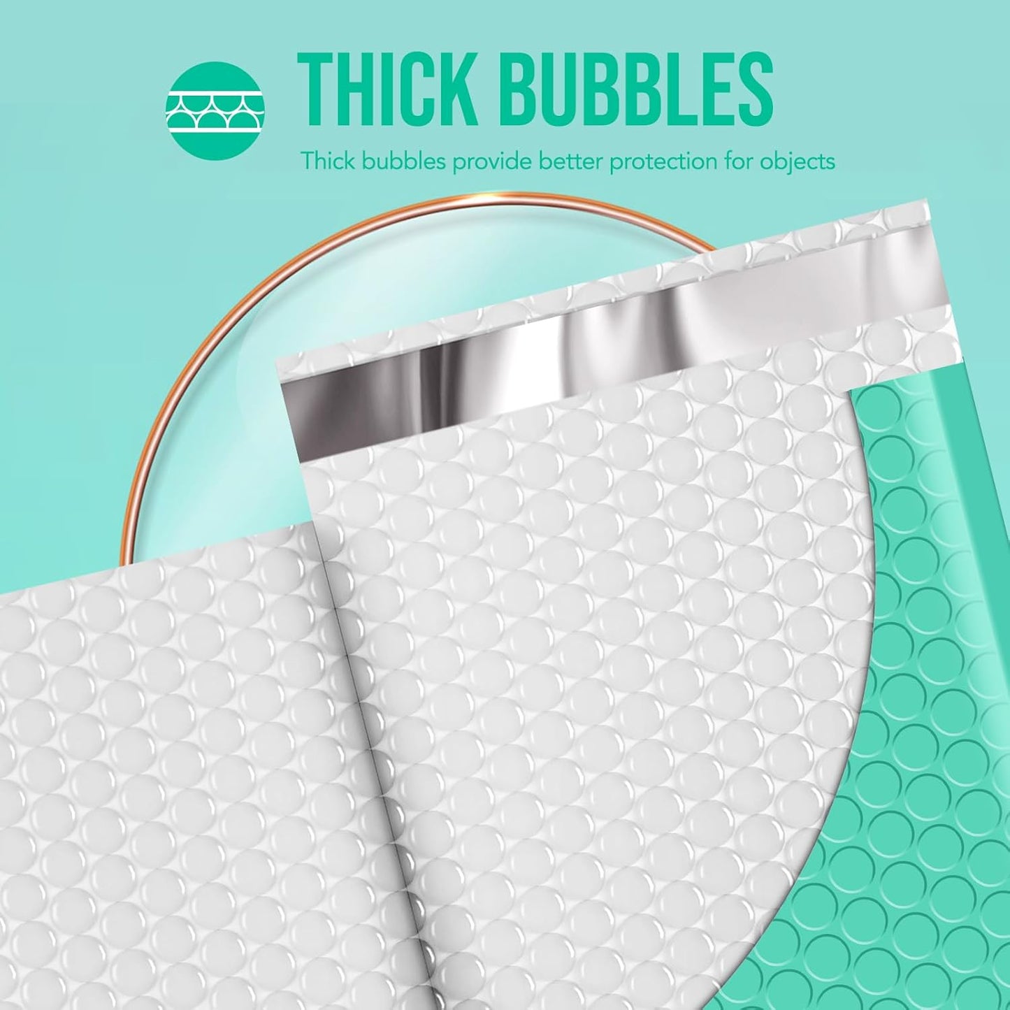 Fuxury 250Pack Teal Bubble Mailers 8.5x12" Medium Opaque Padded Envelopes Strong Adhesion Bubble Mailer Thick Padded Mailers for Small Business Mailing Books Clothes Makeup Supplies