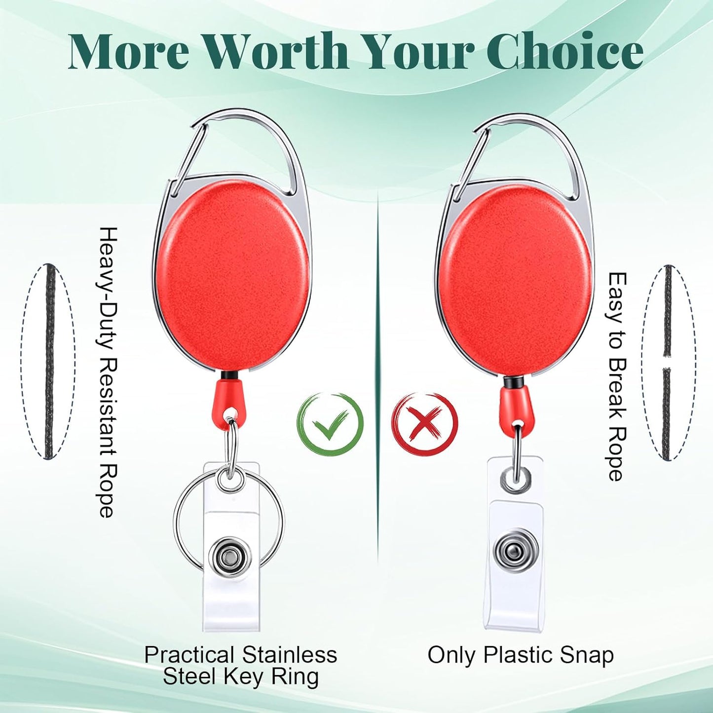 Honoson 20 Pcs Heavy Duty Retractable Badge Reels Batch ID Badge Holder Retractable Clip Bulk Key Holder with Ring for Office Worker Employee, Doctor Nurse Gifts (Bright Color)