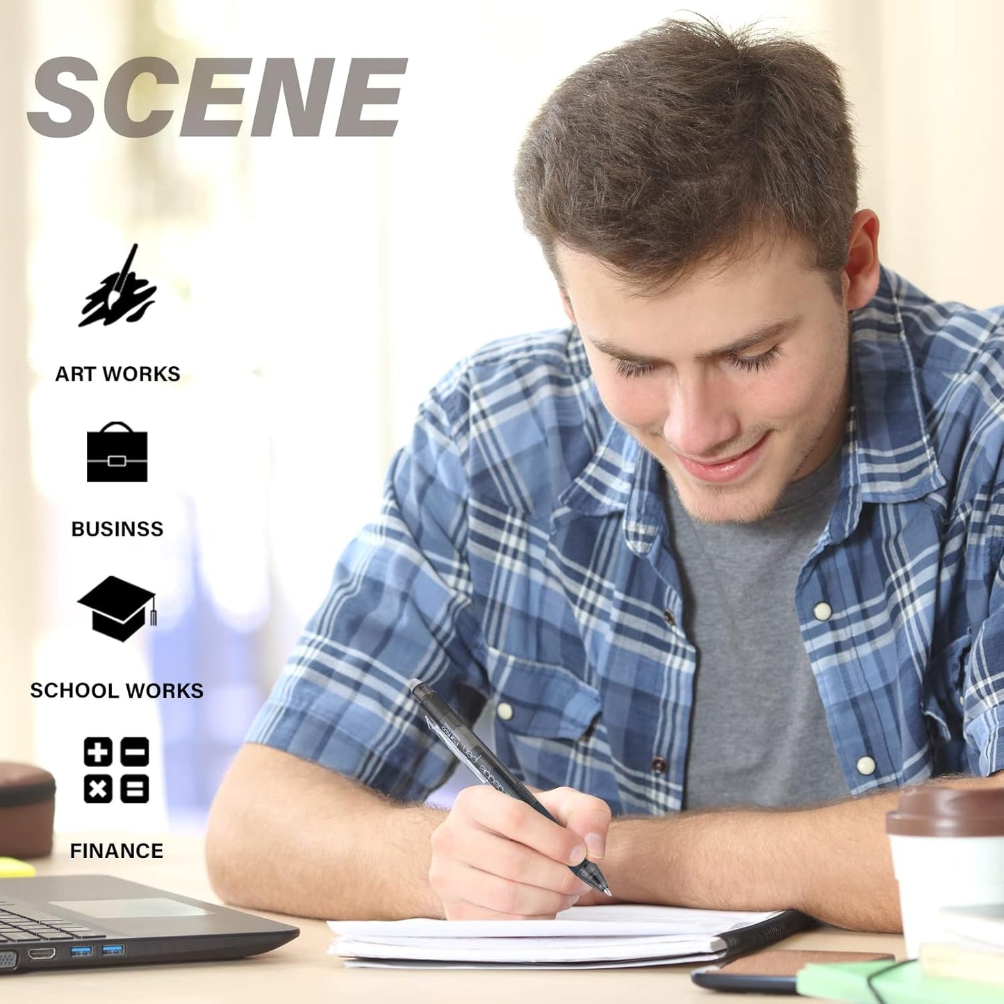 ParKoo Retractable Erasable Gel Pens Clicker Fine Point 0.7 mm, No Need for White Out, 8 Black/2 Blue/2 Red Ink for Completing Sudoku and Crossword Puzzles, 12-Pack