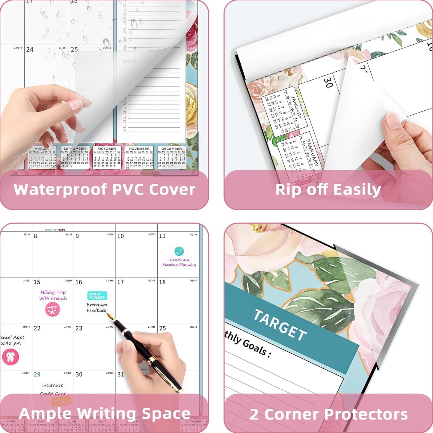 Ospelelf Desk Calendar 2025-2026 Large 22'' x 17'', Monthly Desktop Calendars, 18 Month Family Calendars, Use Jan 2025 - June 2026