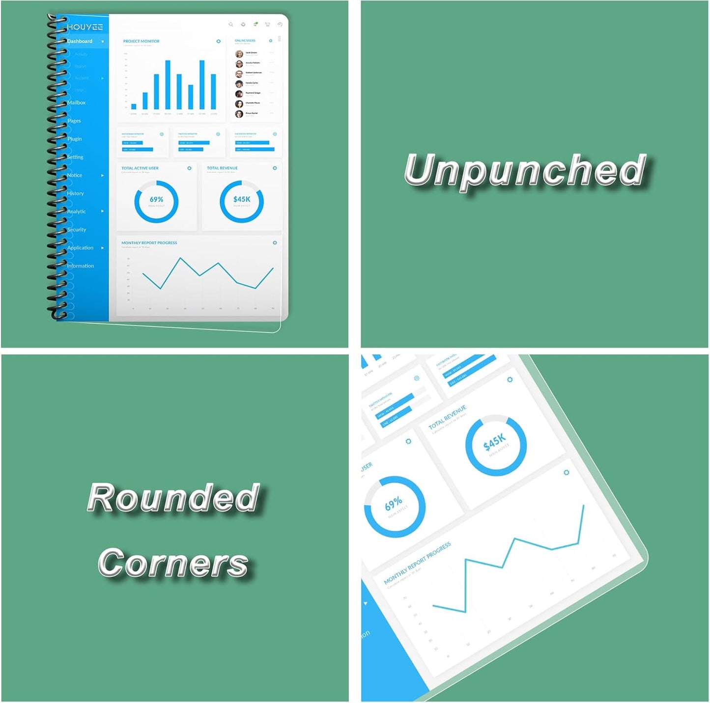 HOUYEE 100 Pack Clear Binding Presentation Covers, PVC Clear Covers for Binding,10 Mil, 8-3/4 x 11-1/4 Inches, for School Projects, Business Presentations, Personal Supplies, Oversize