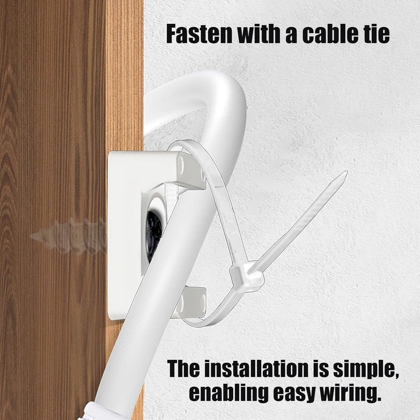 100Pcs Cable Zip Tie Mounts Kit, 0.6in Plastic Zip Ties with Screw Hole, White Zip Tie Anchors, Sturdy Zip Tie Mounting Squares Base with Tapping Screw for Wire Organizer (White, 0.6 inch)