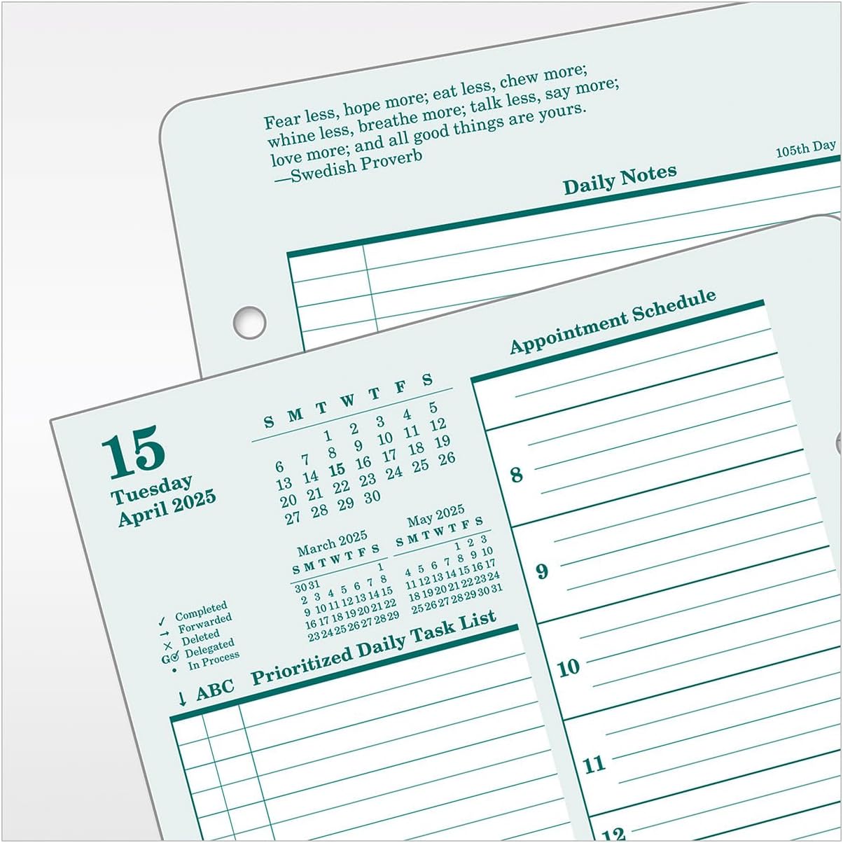 FranklinCovey - Original Two Page Per Day Ring-Bound Planner (Classic, Apr 2025 - Mar 2026)