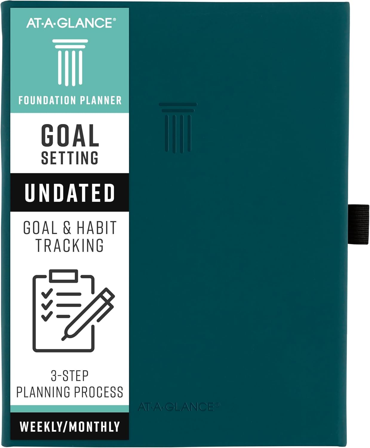 AT-A-GLANCE Foundation Goal Setting Planner, Undated Weekly & Monthly Journal, Track Progress, Create Habits, 5-3/4" x 8-1/4", Blue (FD2-200-20)