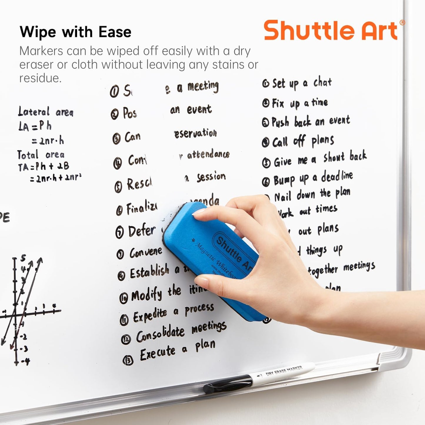 Shuttle Art Dry Erase Markers, 32 Pack Black Whiteboard Markers,Fine Tip Dry Erase Markers for Kids,Perfect for Writing on Whiteboards, Dry-Erase Boards,Mirror,Calender,School Office Supplies