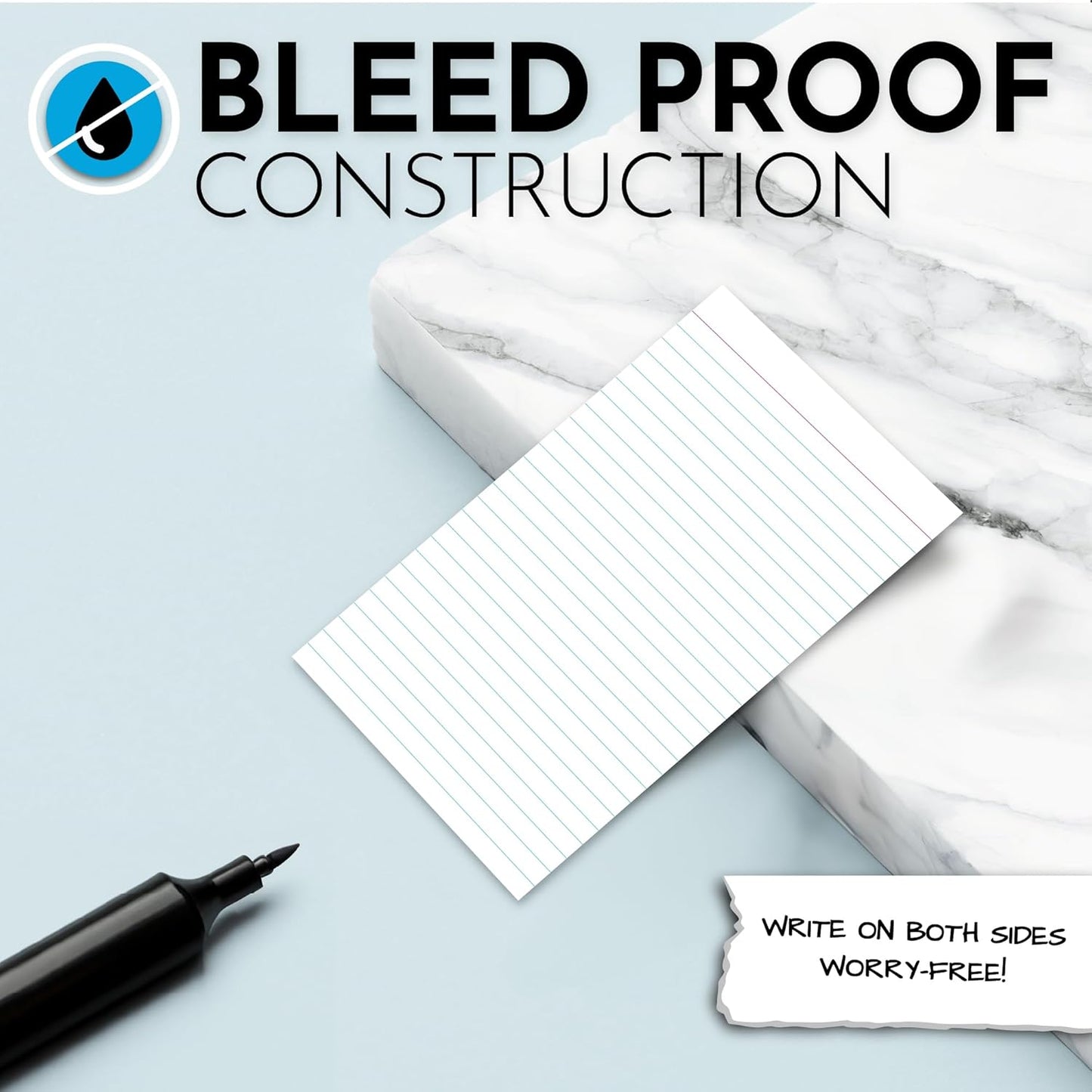 Home Advantage Vertically Ruled White Index Cards, Note Cards